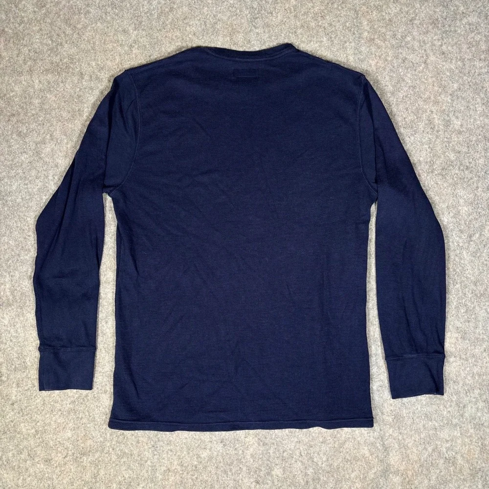 Polo Ralph Lauren Waffle Knit Thermal Shirt Mens L Navy Long Sleeve Pony Logo